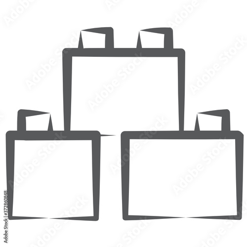 Primary class activities, line icon of building blocks vector design 