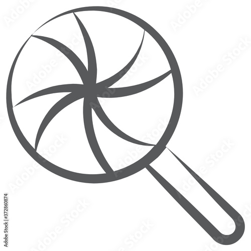 
Striped round candy on a stick, lollipop icon
