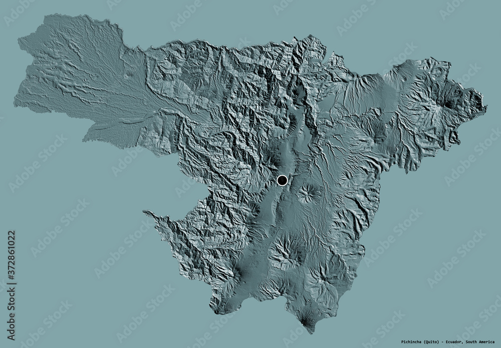 Pichincha, province of Ecuador, on solid. Administrative