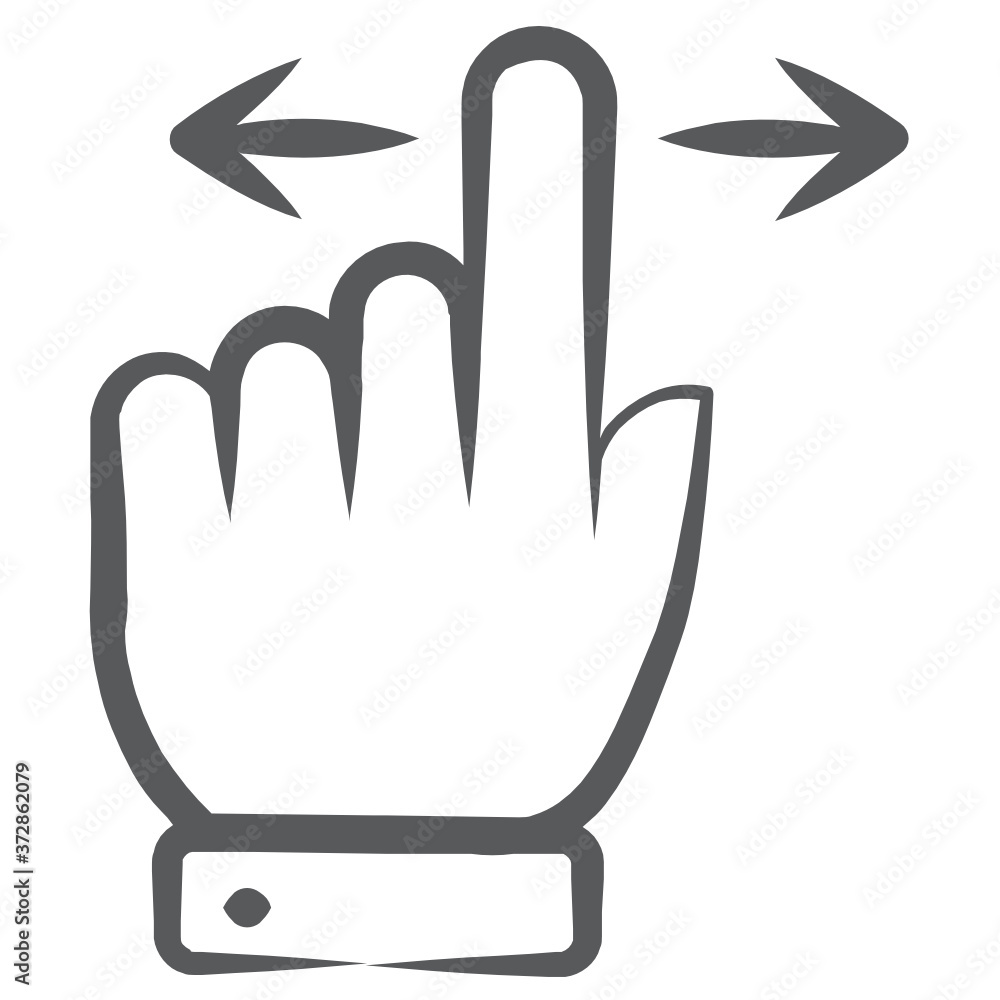 Fototapeta premium Left right swipe icon, spread concept in linear style