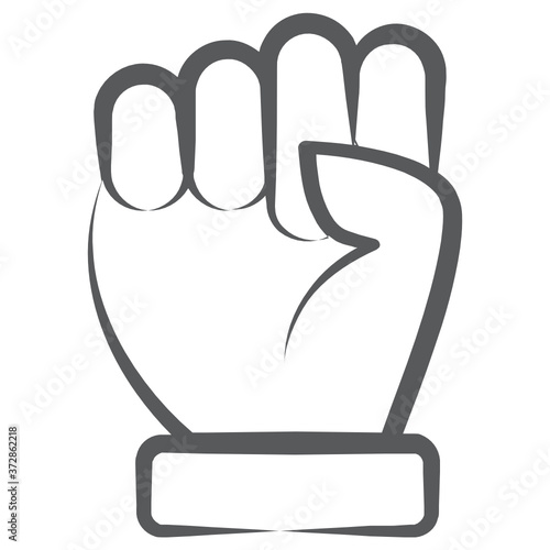 
An icon design of protest, hand gesture 

