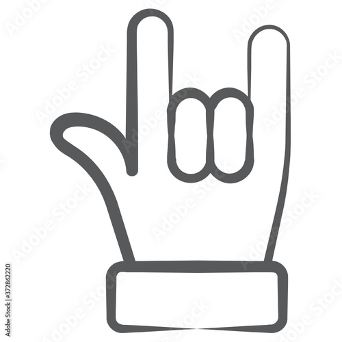 
An icon style of cool hand sign, rock hand vector 
