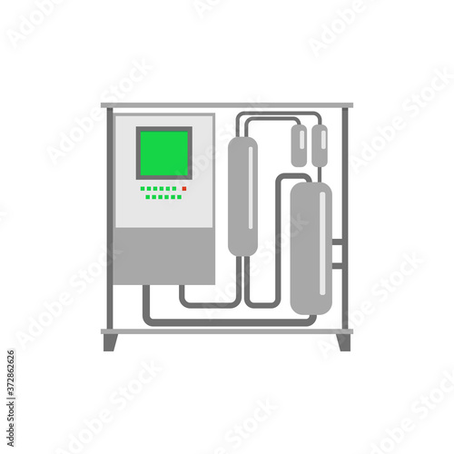 Winery and winemaking industry equipment flat vector Illustration isolated.