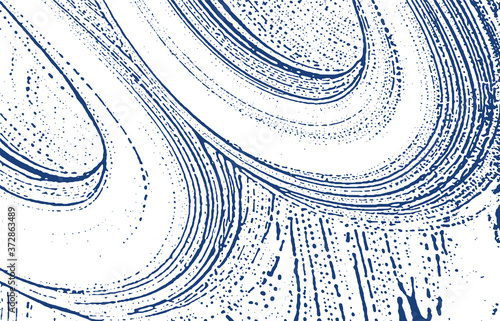 Grunge texture. Distress indigo rough trace. Ecsta