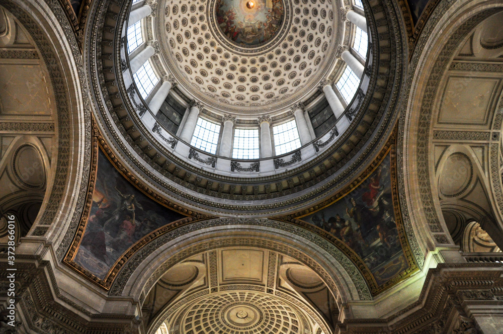 PANTHEON, PARIS, FRANCE - JULY 17, 2010: A view from inside the Pantheon.