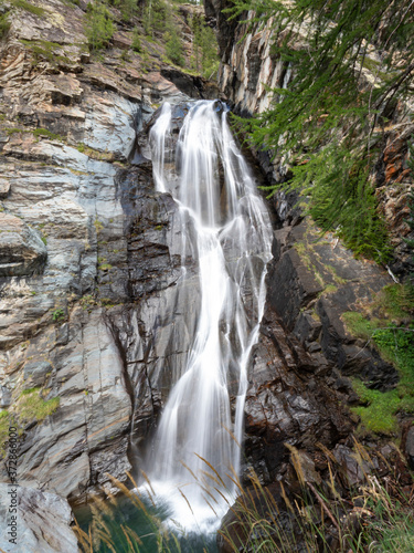 Lillaz waterfall in the Gran Paradiso National Park