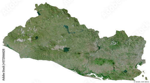 El Salvador on white. Satellite