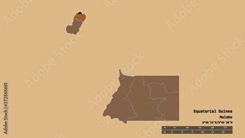 Location of Bioko Norte, province of Equatorial Guinea,. Pattern photo