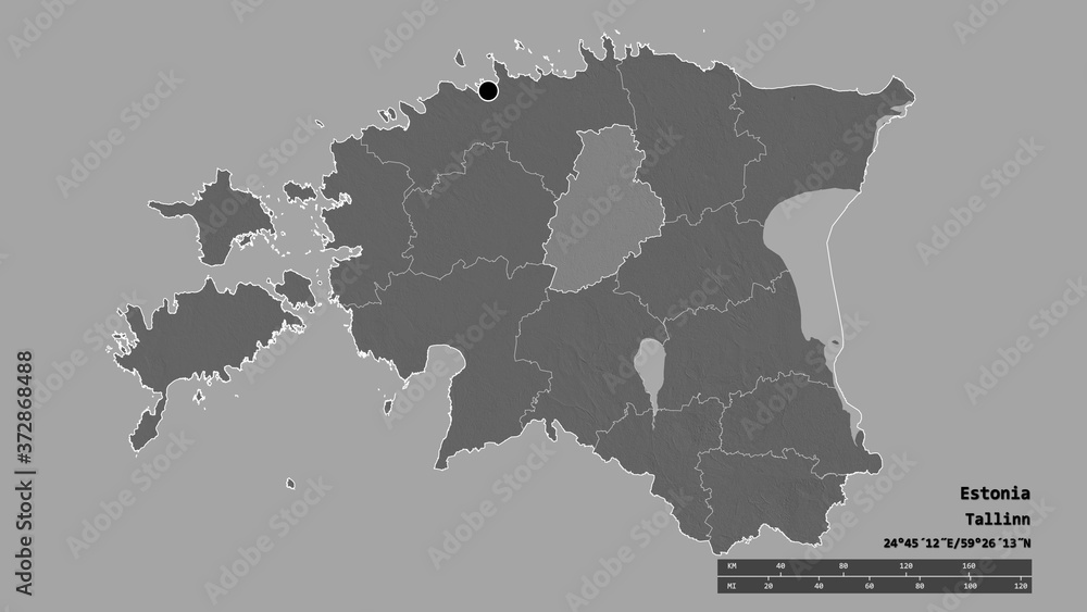 Location of Järva, county of Estonia,. Bilevel