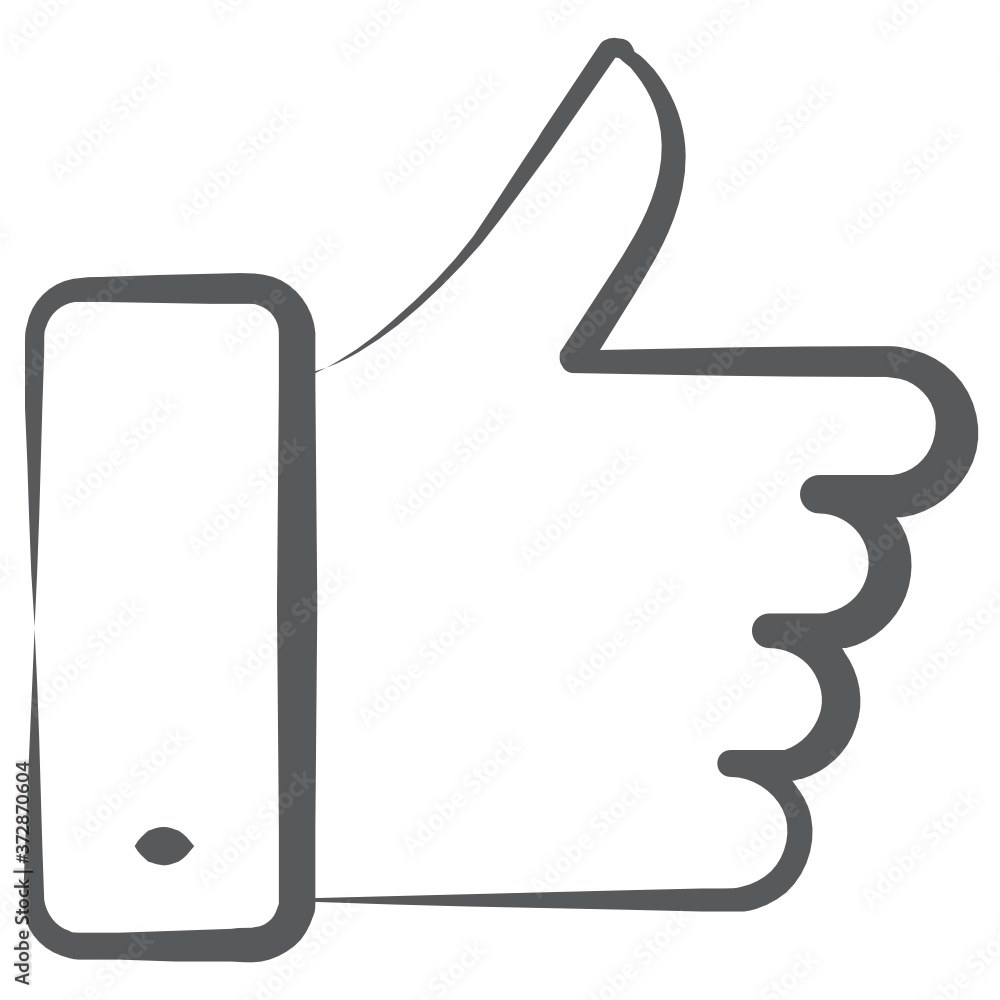 Hand gesture, thumbs up icon in doodle design, feedback concept
Hand gesture, thumbs up icon in doodle design, feedback concept
