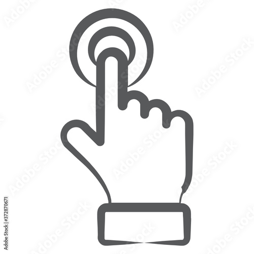 
A finger touch representing interactivity doodle icon design
