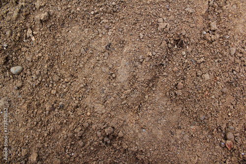 Top view Soil texture background. Sand . 