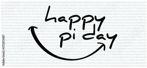 Happy PI day, 14 march, The number π is a mathematical constant ( 3.14 3,14 3/14 ) symbol. Fun vector maths icon or sign banner. Ratios letters formula structure. Archimedes constant irrational number