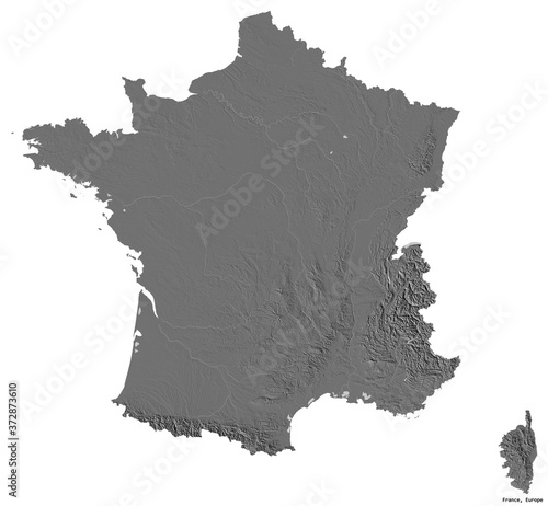 France on white. Bilevel