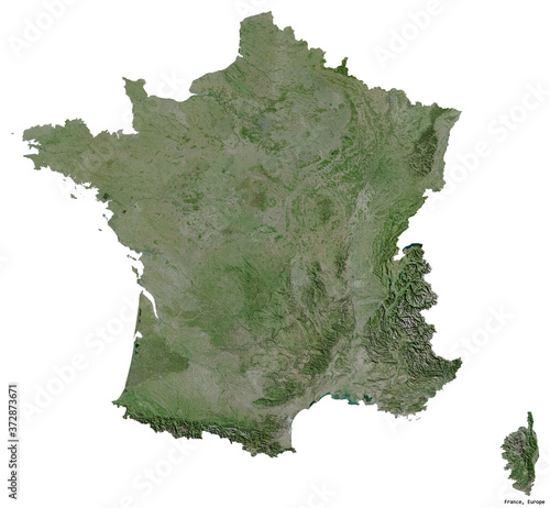 France on white. Satellite