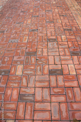 red Bricks block pattern,texture and surface on walkway