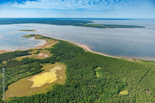 aerial view over the islands in Estona