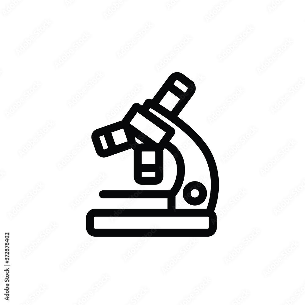 Microscope thin icon isolated on white background, simple line icon for your work. Microscope thin icon isolated on white background, simple line icon for your work.