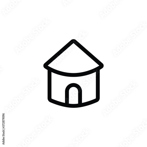 Barbarian house thin icon isolated on white background, simple line icon for your work.