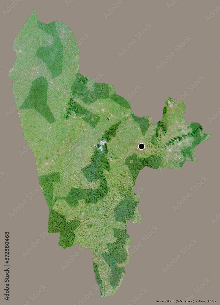 Western North, region of Ghana, on solid. Satellite Western North, region of Ghana, on solid. Satellite
