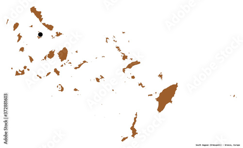 South Aegean, decentralized administration of Greece, on white. Pattern