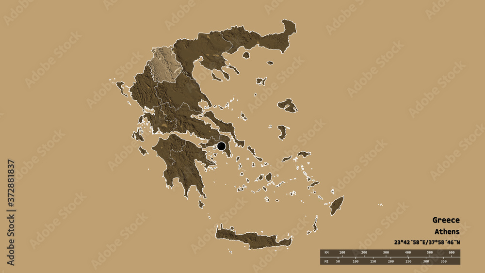 Obraz premium Location of Western Macedonia, decentralized administration of Greece,. Administrative