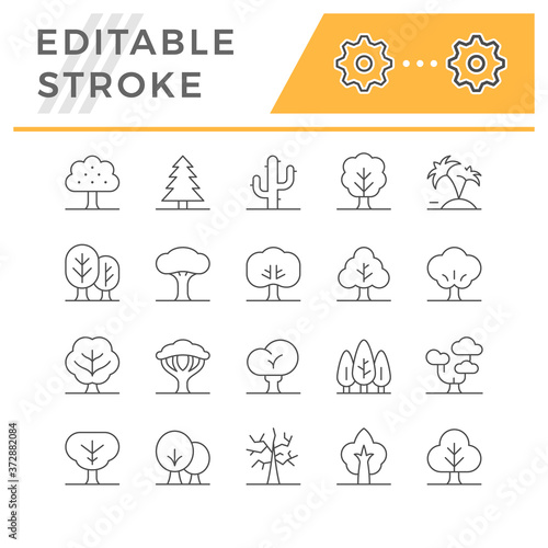 Set line icons of tree
