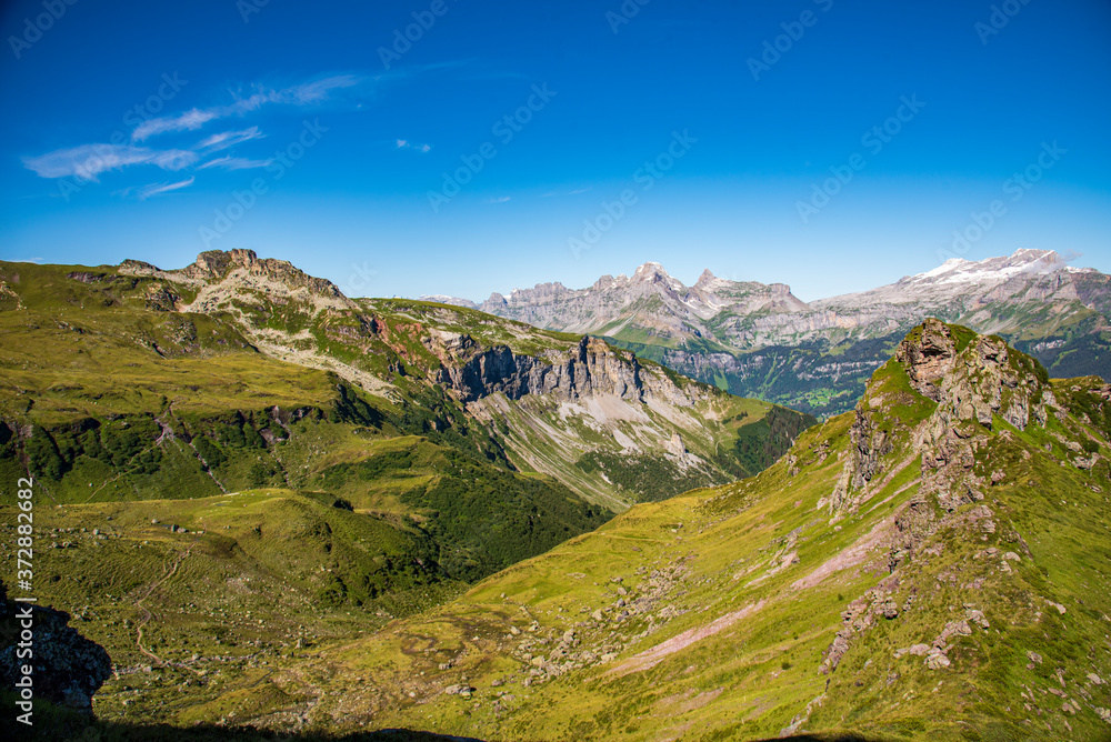 mountain peaks in the Swiss Alps. Mountain zenith 