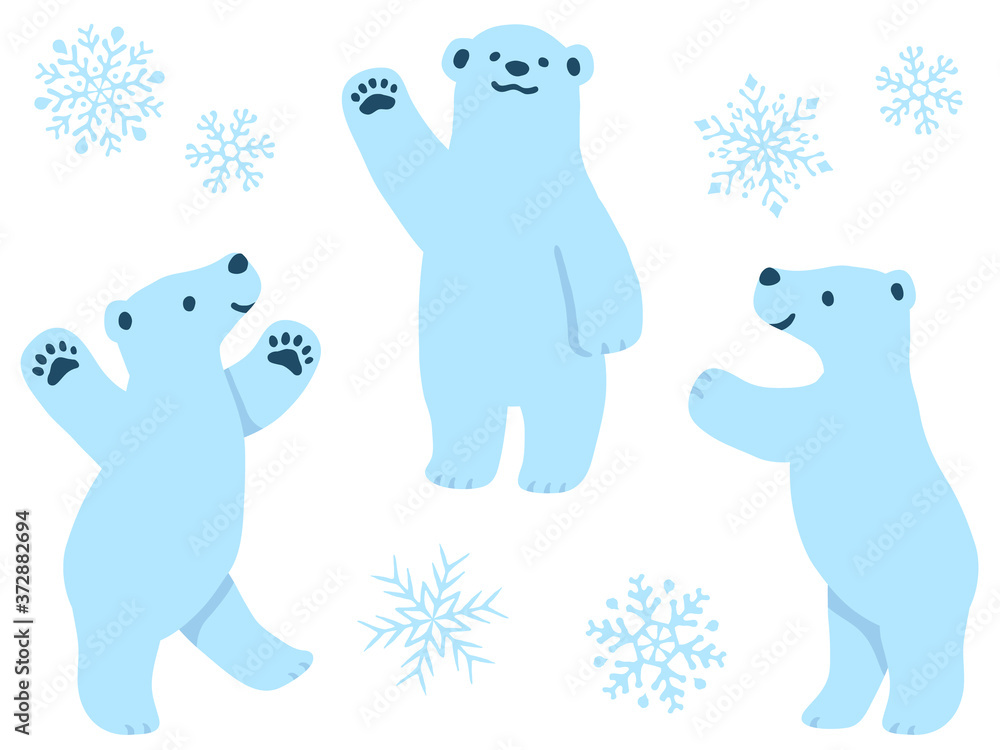 しろくまの手描き風イラストセット Stock Vector Adobe Stock