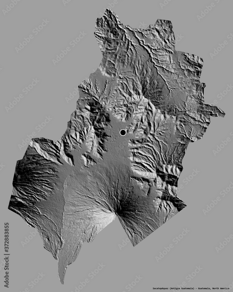 Obraz premium Sacatepéquez, department of Guatemala, on solid. Bilevel