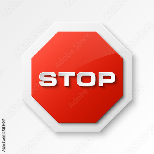 STOP icon, No entry icon, road sign, danger badge