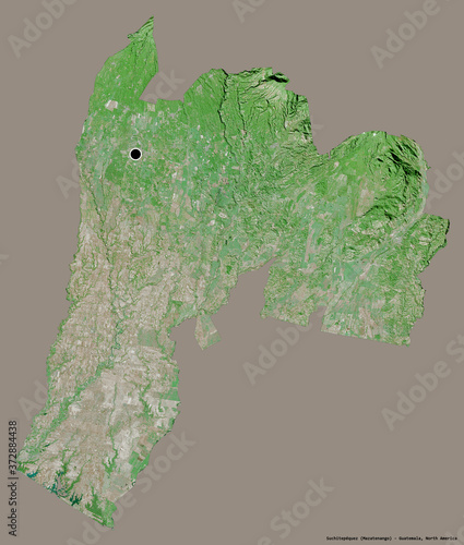 Suchitepéquez, department of Guatemala, on solid. Satellite photo