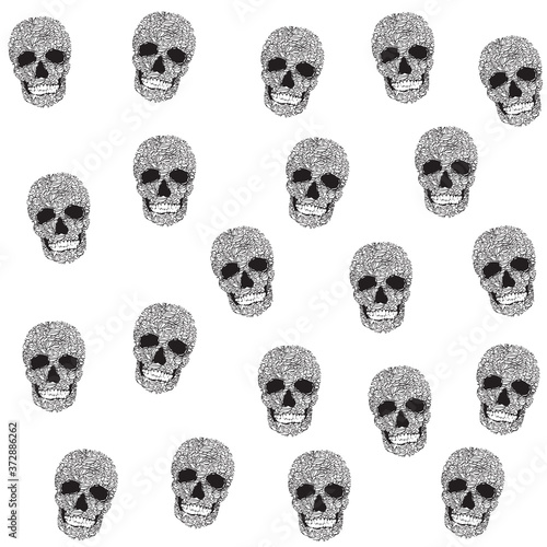 Wallpaper with skulls. Decorative seamless skull Wallpaper. Background with skulls