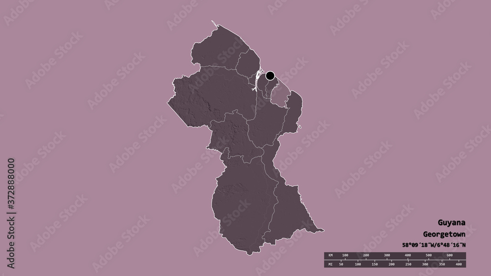 Location of Mahaica-Berbice, region of Guyana,. Administrative