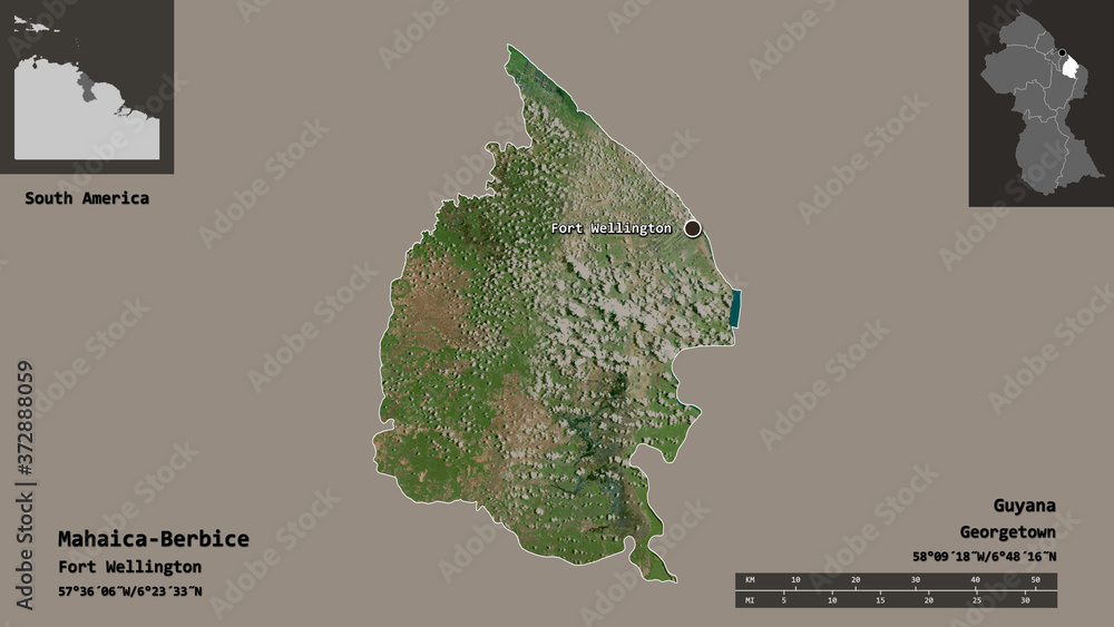 Mahaica-Berbice, region of Guyana,. Previews. Satellite