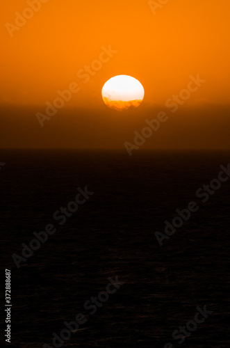 nature poster. orange sunset at the ocean