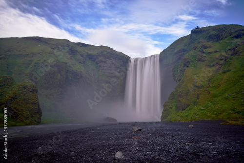 beautiful landscape of skogafoss waterfall in Iceland
