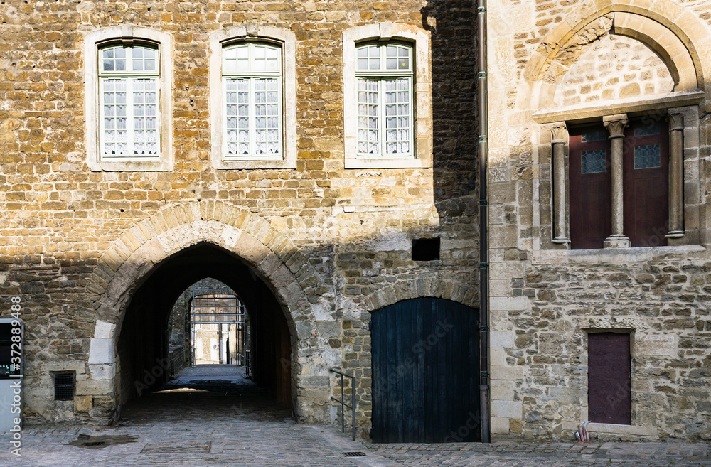 BOULOGNE-SUR-MER, FRANCE - JULY 1, 2010: inner court of castle Chateau ...