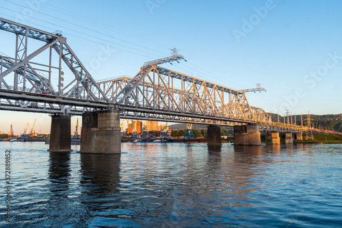 Bridge over the Yenisei River. Krasnoyarsk