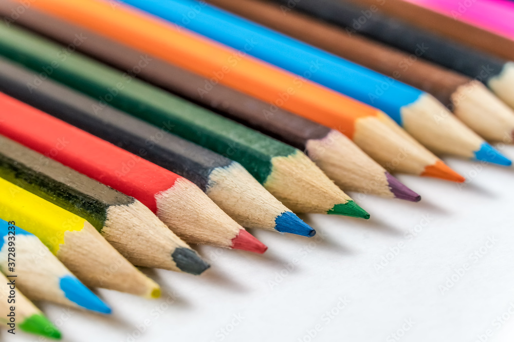 Macro photography colored pencils, background, copy space. Macro photography colored pencils, background, copy space.