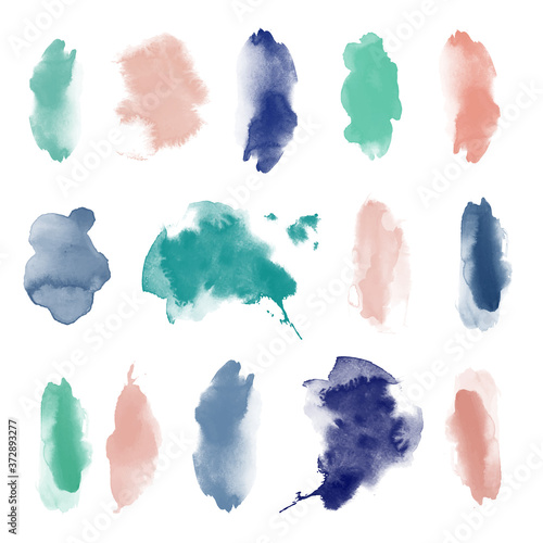 set of watercolor stains and textures. watercolor stains