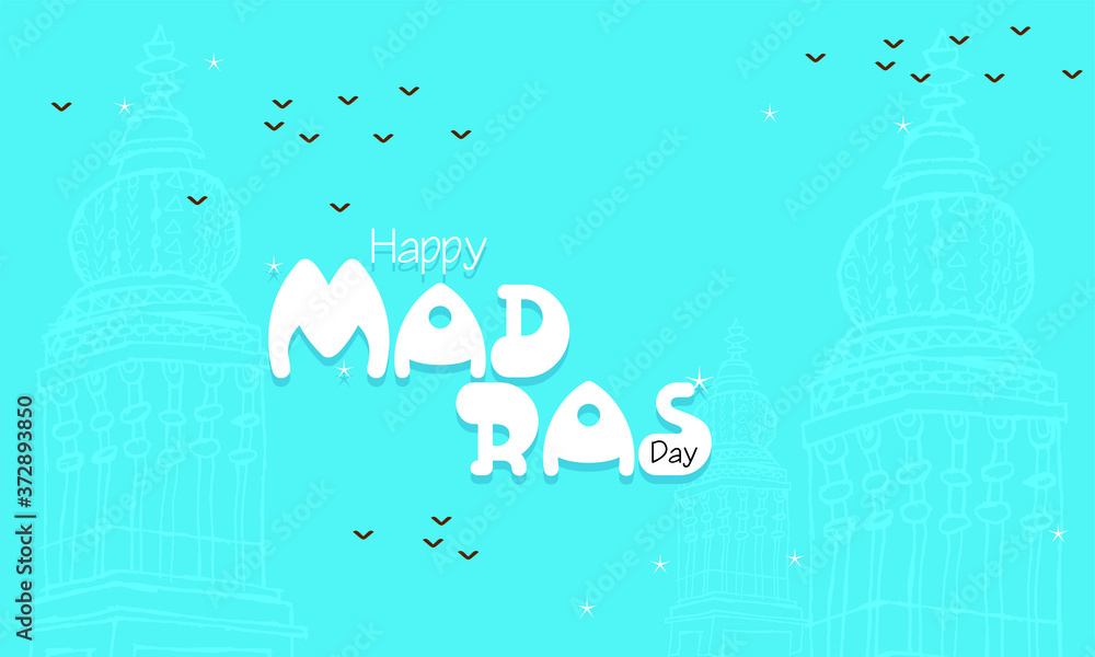 Obraz premium Happy Madras Day Creative Design (its celebrated in Madras city of India)