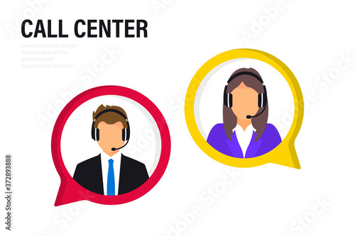 Customer service. Online global technical support 24/7, customer and operator. Hotline operator advises client. Consultant on hotline chat. Hotline operator advises client