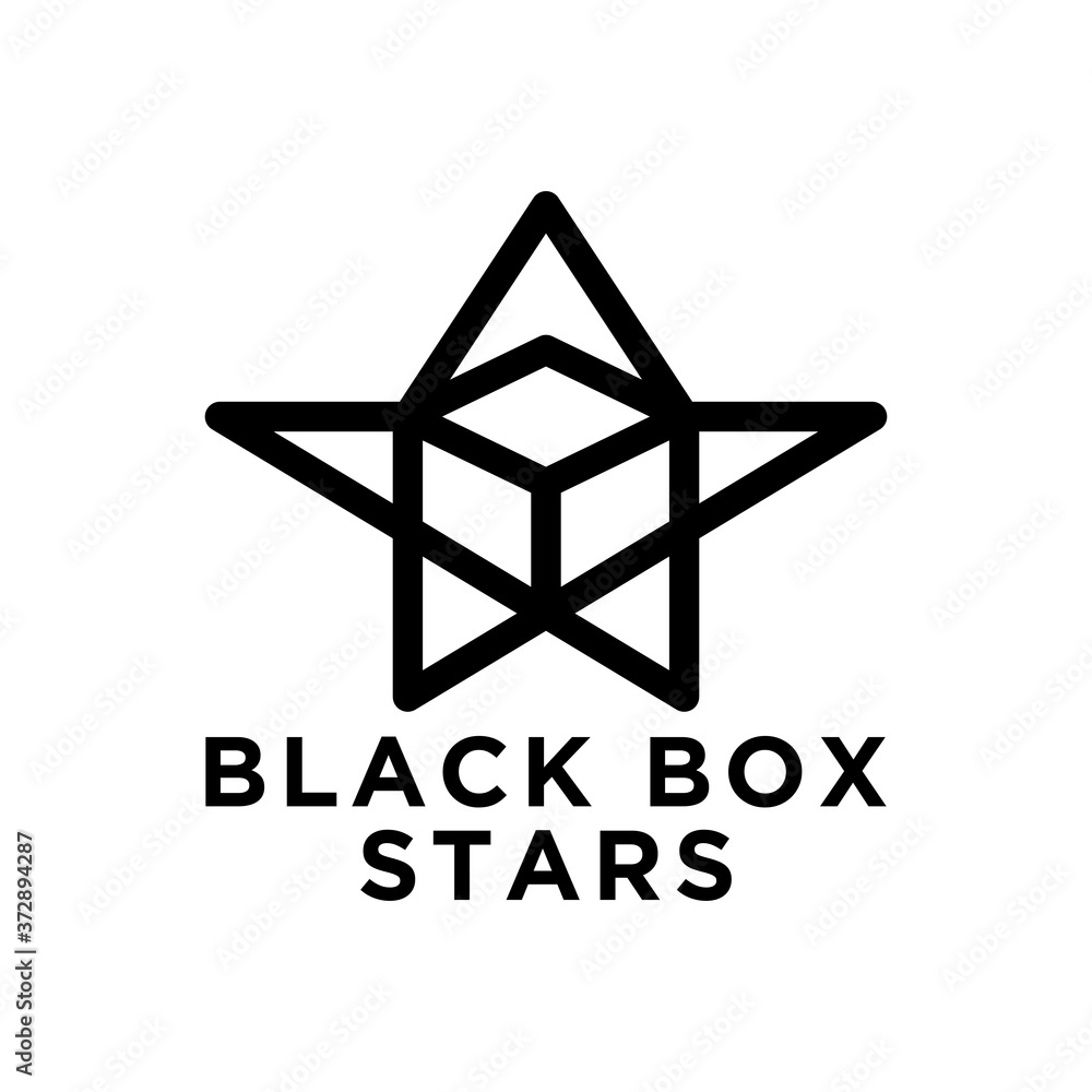 Fototapeta premium creative black box logo design, stars box logo
