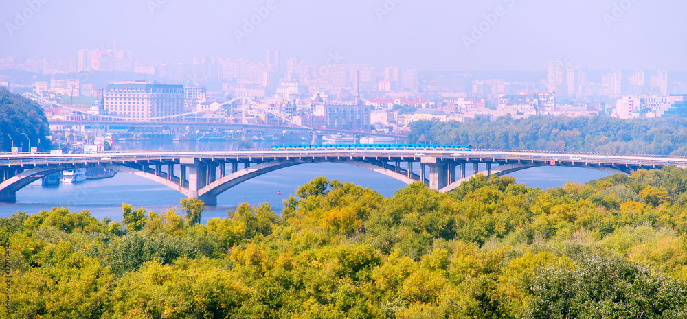Metro bridge. Kiev, Ukraine