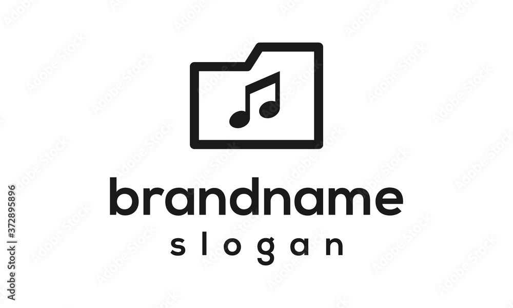 Music folder logo design vector Music folder logo design vector