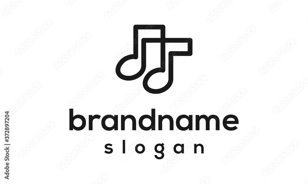 Note music logo design vector Note music logo design vector