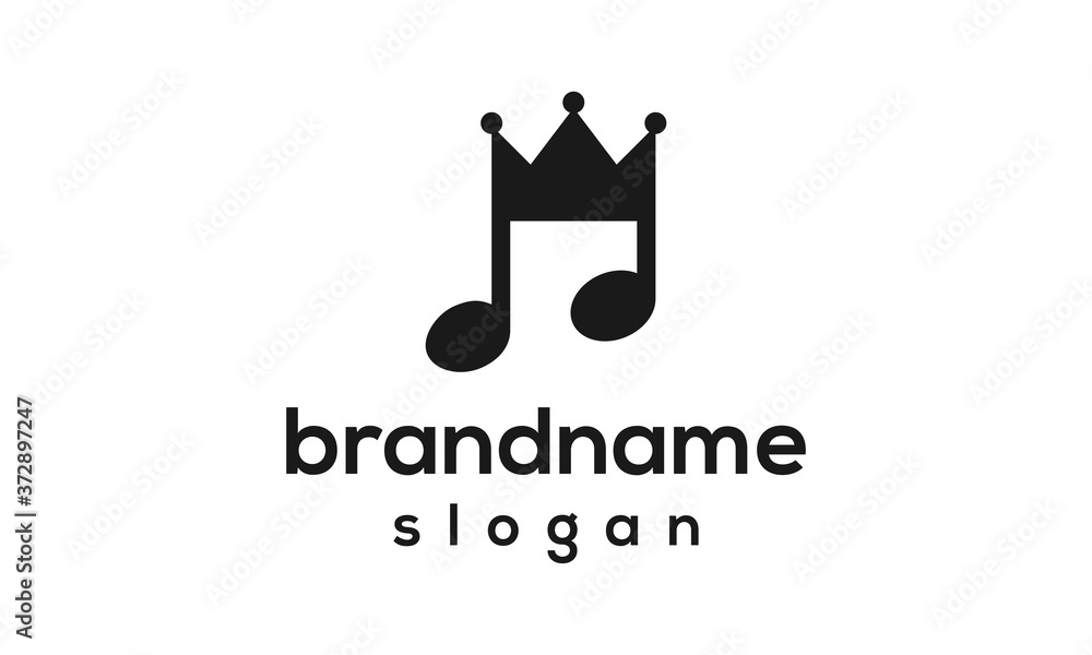 Music crown logo design vector Music crown logo design vector