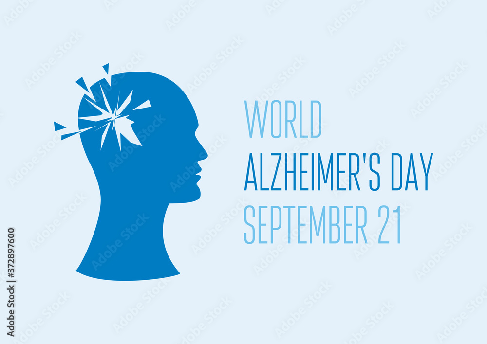 World Alzheimer's Day vector. Head of a man with mental illness vector ...