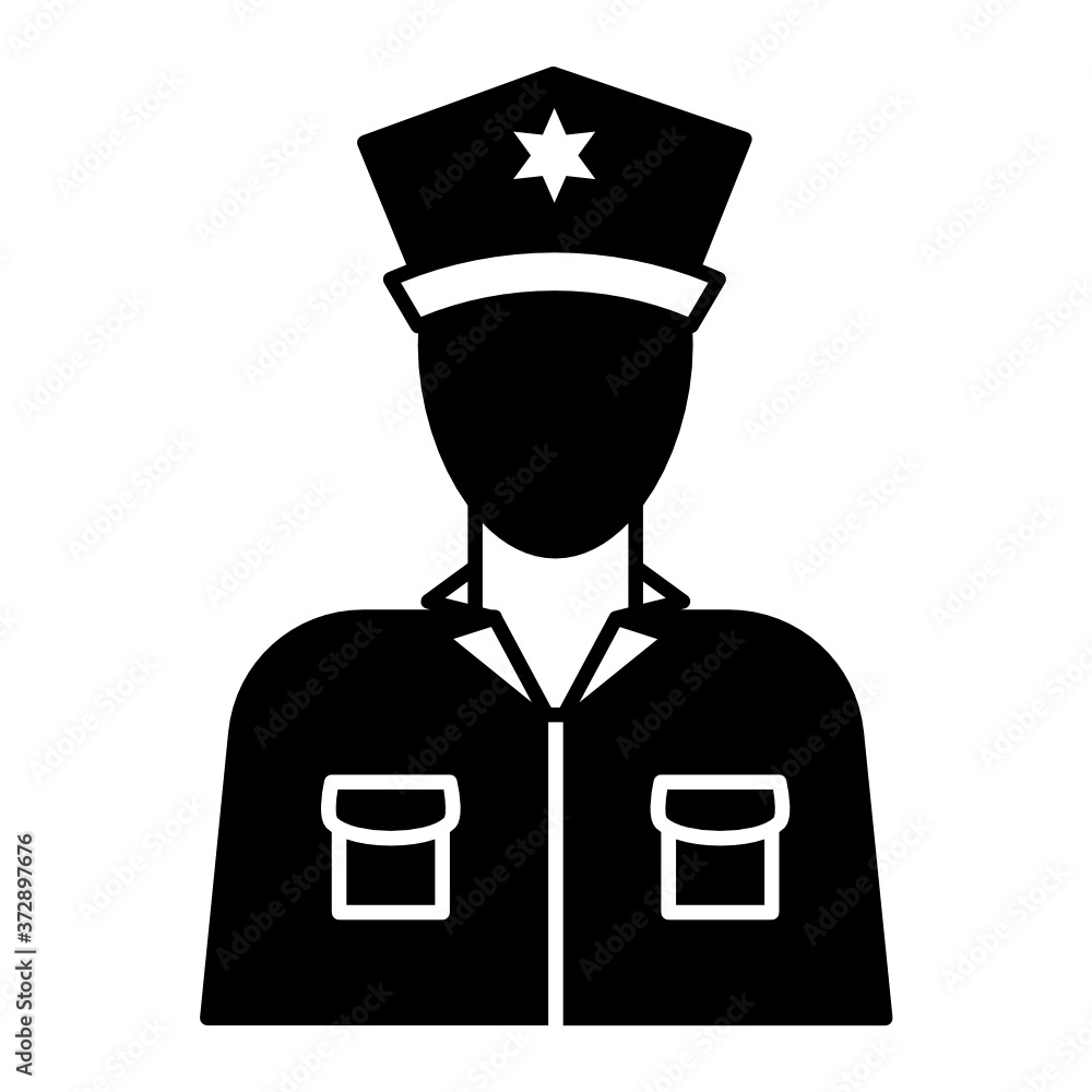 Sheriff Police Male Vector Icon Design, Law enforcement Concept, Law enforcement and Legal system Symbol on white background Sheriff Police Male Vector Icon Design, Law enforcement Concept, Law enforcement and Legal system Symbol on white background